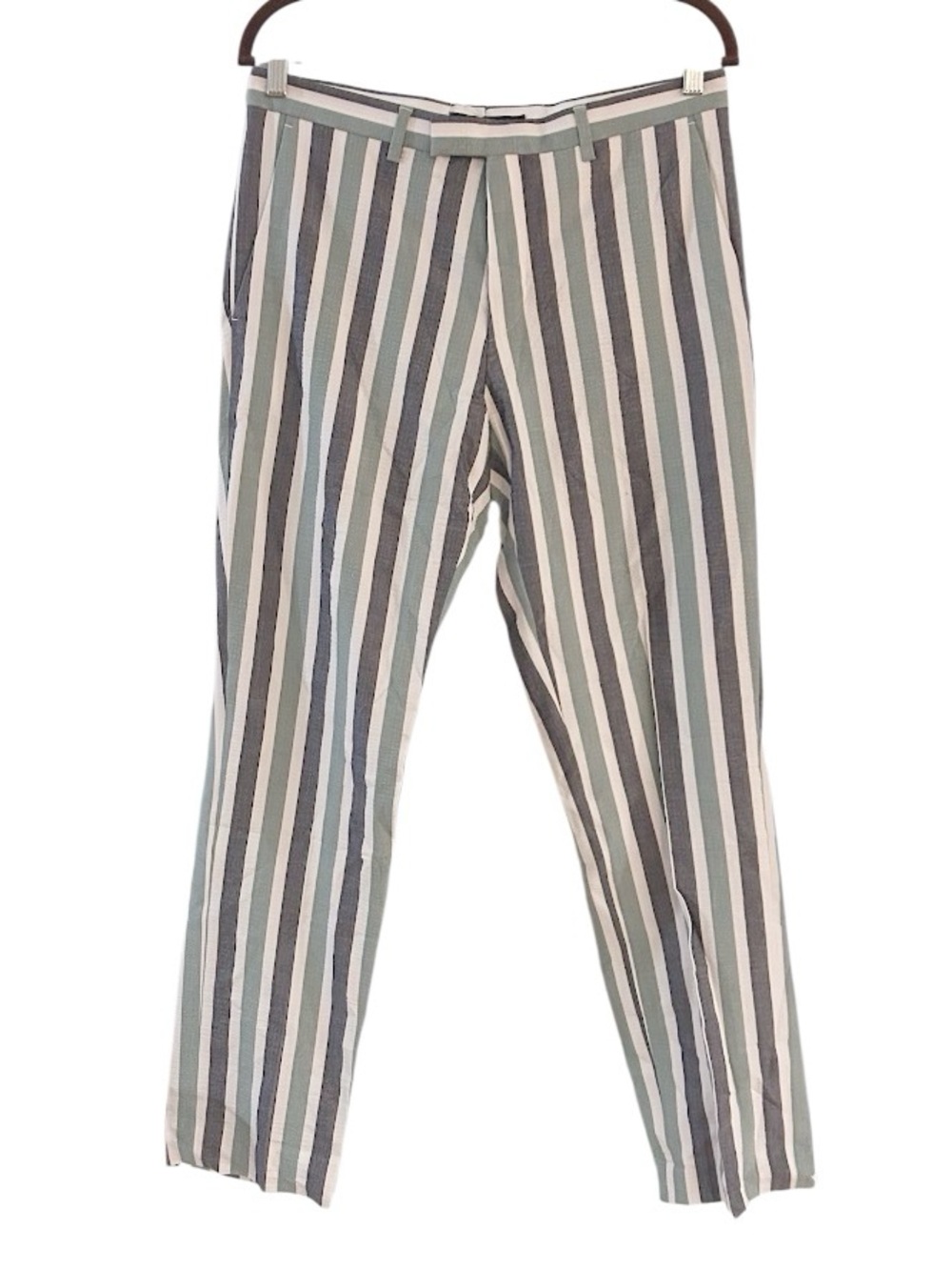 Lockstock London Pants Size 30 Men’s Collins Trouser Stripe Slim Blue White NWOT